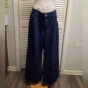 GAP Y2K Dark Blue Flare Jeans Sz31/12 Mid Rise Made 08/2025 NWT $67 OBO!